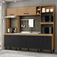 Cocina Cuba Ancho 245,4 cm Alto 212 cm Profundidad 51,2 cm Natural Negro