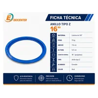 Anillo Tipo Z de Formaleta para Tubo de 16 Pulgadas