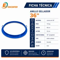 Anillo Sellador de Concreto de Formaleta para Tubo de 36 Pulgadas