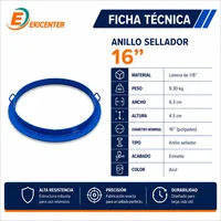 Anillo Sellador de Concreto de Formaleta para Tubo de 16 Pulgadas