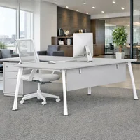 Puesto de Trabajo Con Retorno y Cajonera Gris