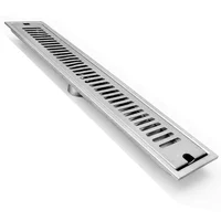 Rejilla Piso Sifón 60 x 10 cm Ranura Acero