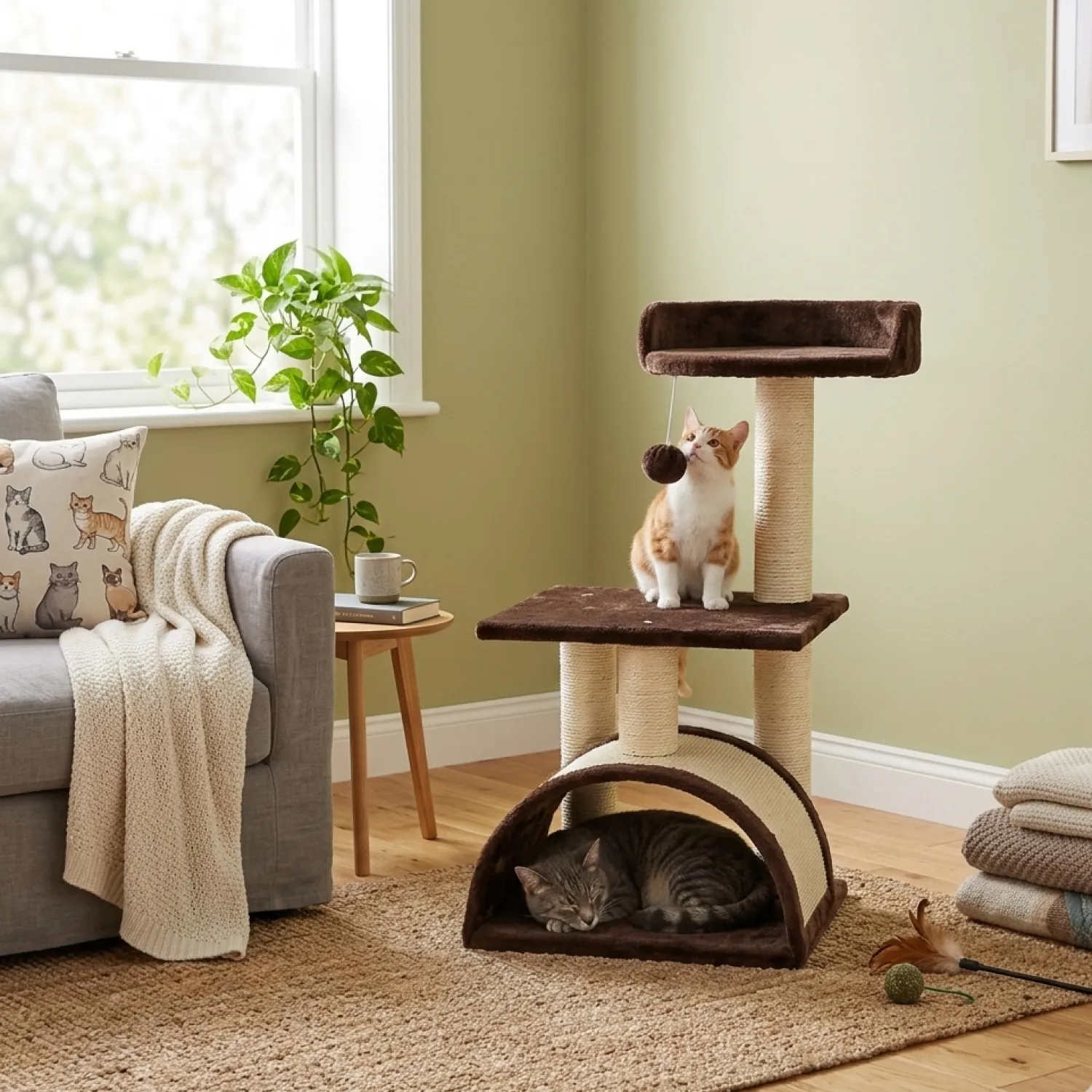 Rascador Árbol para Gatos Desarmable Arco y Sofa