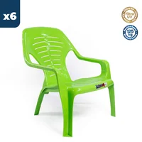 Silla Plástica Monarca Verde Lim Colplast Set X 6 Unidades