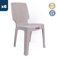Silla Plástica Victoria sin Brazos Rattan Pistacho Colplast Set X 6 Unidades