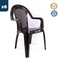 Silla Plástica Allure con Brazos Wengue Colplast Set X 6 Unidades