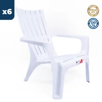 Silla Plástica Nautica Blanco Colplast Set X 6 Unidades