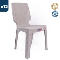 Silla Plástica Victoria sin Brazos Rattan Pistacho Colplast Set X 12 Unidades