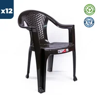 Silla Plástica Liberty con Brazos Wengue Colplast Set X 12 Unidades