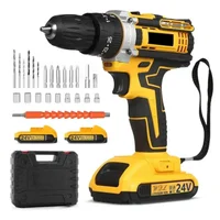 Taladro Percutor Inalámbrico 3/8 Pulgadas 350 W 1350 RPM Brocas Doble Batería Recargable