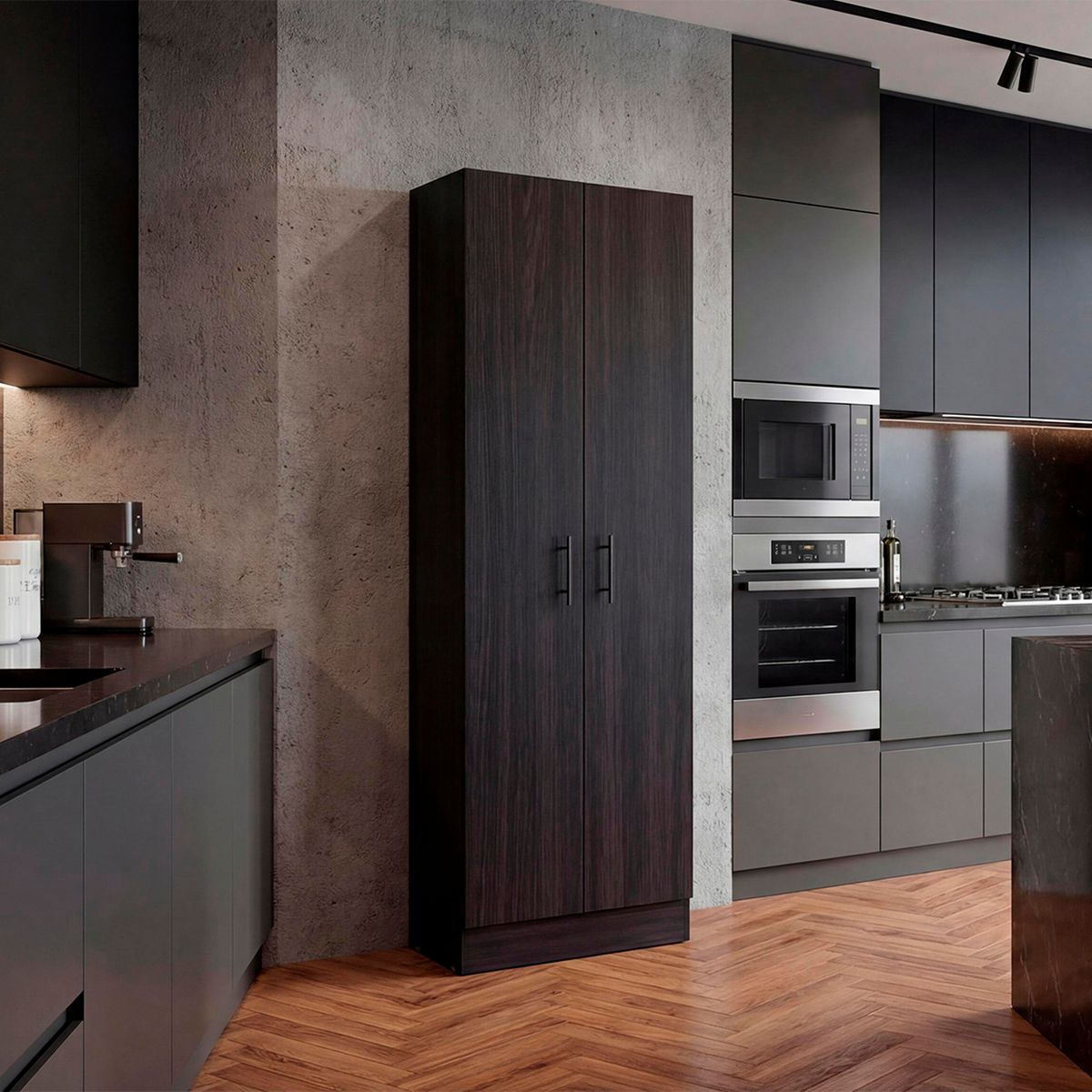 RTA - Mueble Alacena Tommy 170x55x30cm RTA Chocolate Oscuro