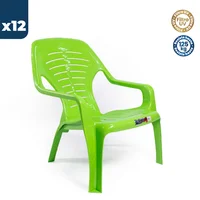 Silla Plástica Monarca Verde Lim Colplast Set X 12 Unidades