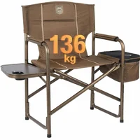 Silla Plegable de Director de Aluminio Marrón con Mesa Auxiliar TIMBER RIDGE