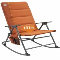 Silla Mecedora Plegable de Acero Gris con Reposabrazos TIMBER RIDGE