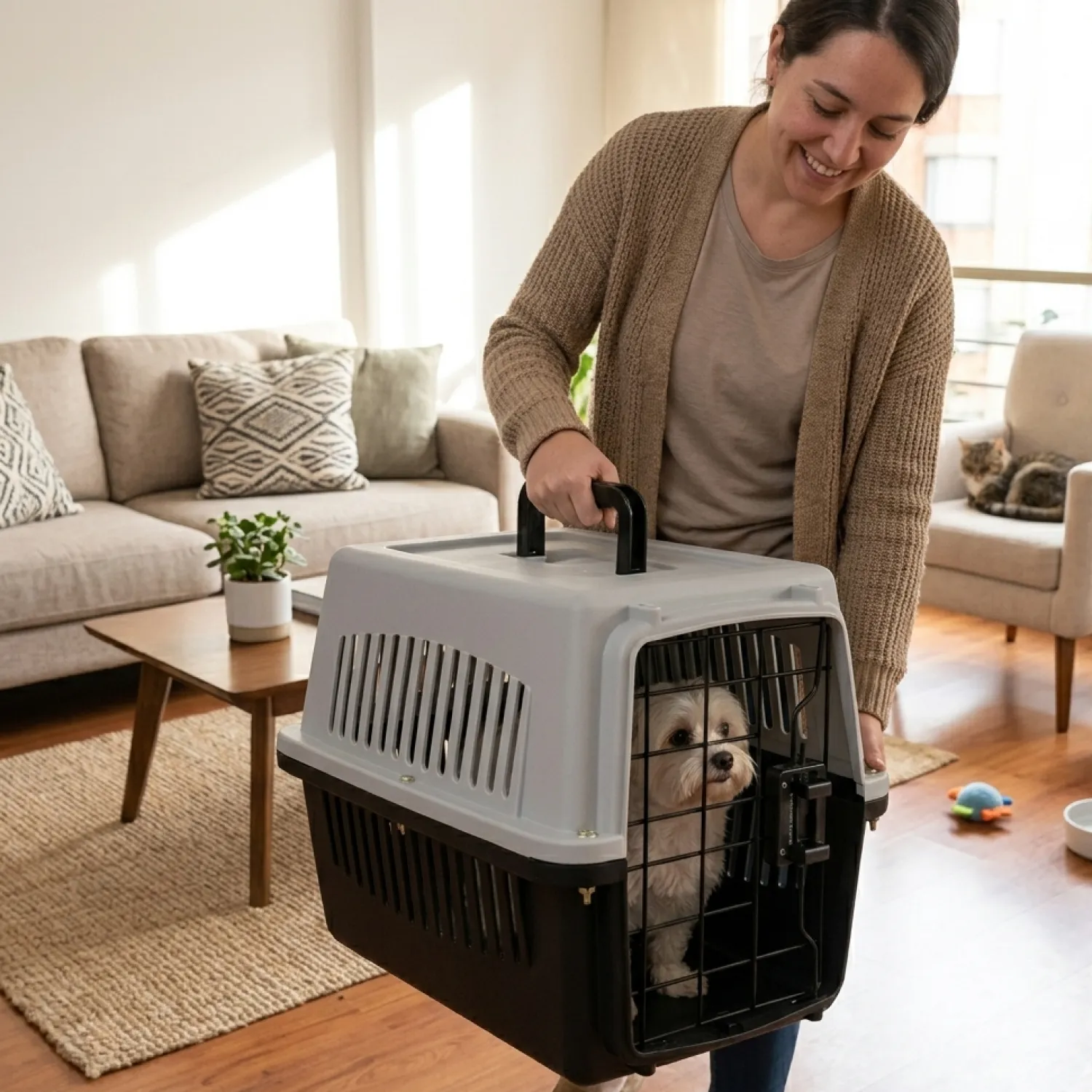 Guacal Cargador Plástico para Viajes Perros Gatos N 1