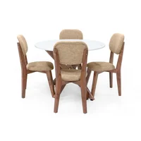 Set de Comedor Luxor Con 4 Sillas Adela Tela Beige
