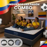 Combo Colchón Hotel Dreams Champion Doble 140 x 190 + Protector + Almohada + Cojin Tv