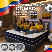 Combo Colchón Hotel Dreams Victory Doble 140 x 190 + Protector + Almohada + Cojín Tv