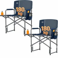 Silla Plegable de Camping Modelo 3089327 de Aluminio Azul con Brazos TIMBER RIDGE
