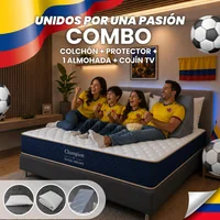 Combo Colchón Hotel Dreams Champion Semidoble 120 x 190 + Protector + Almohada + Cojín Tv
