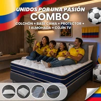 Combo Colchón Hotel Dreams Legend Sencillo 100 x 190 + Base Cama + Protector + Almohada + Cojín Tv