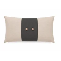 Cojín Lumbar Lino Crudo Franja Pino Verde 30 x 50