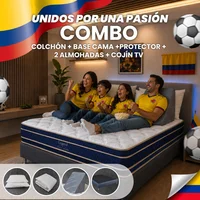 Combo Colchón Hotel Dreams Legend Extradoble 160 x 190 + Base Cama + Protector + Almohada + Cojín Tv