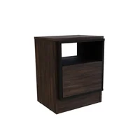 Set de 2 Mesas de Noche Ori 50x40x33cm Café Oscuro 1 Puerta Melamina