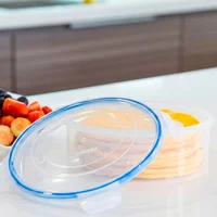 Recipiente Hermético Redondo Polipropileno Porta Arepas 1390 ml Transparente Persal