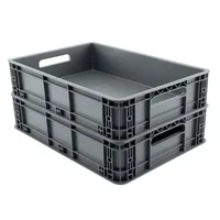 Set X2 Canastillas Plásticas Industrial 60x40 Apilables Cerradas