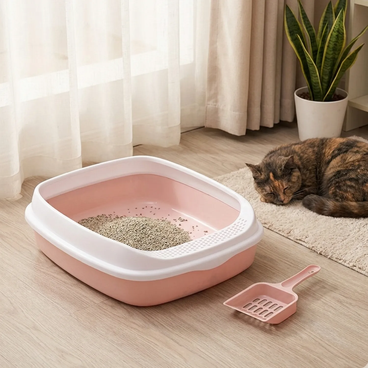 Arenera Caja Baño para Gatos Con Pala