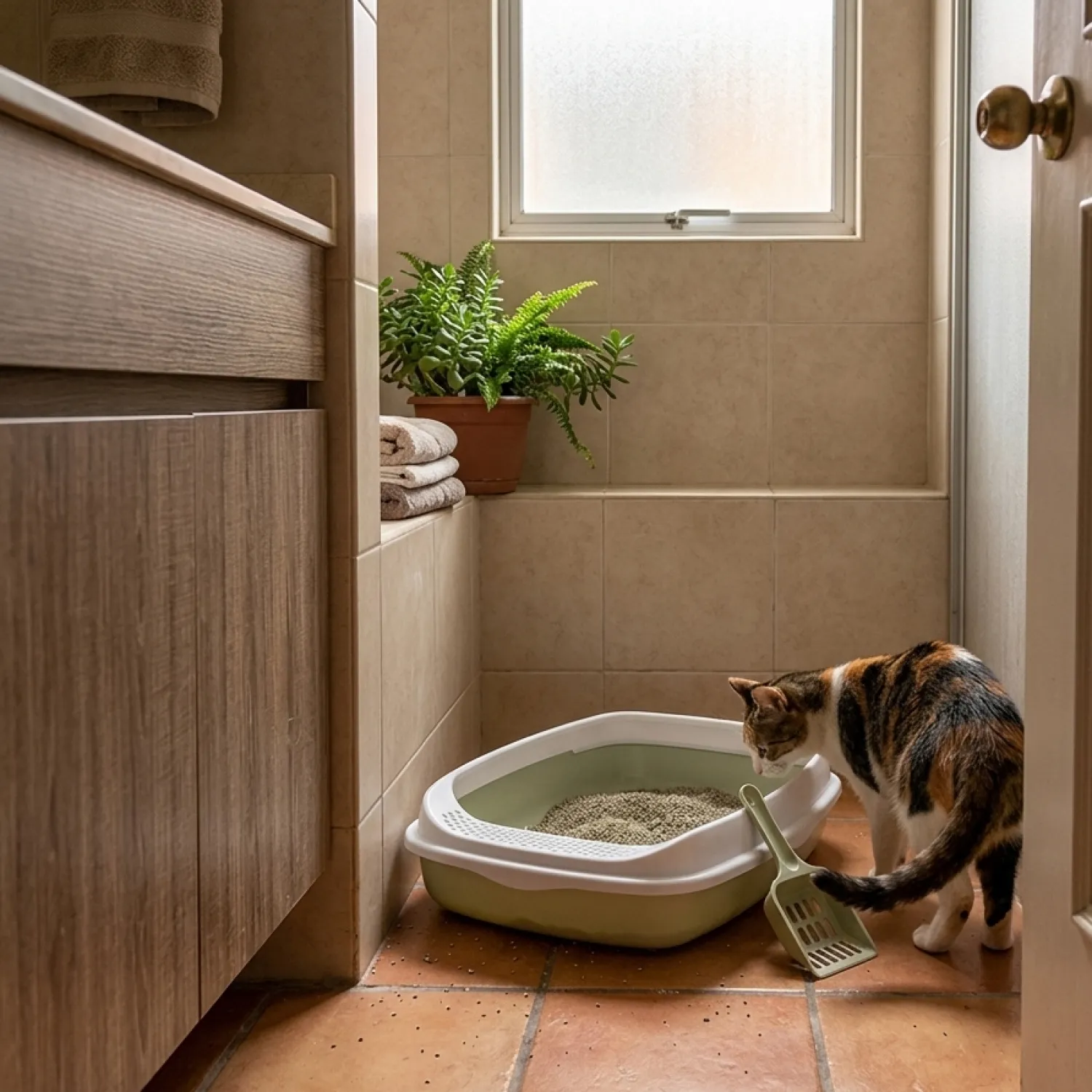 Arenera Caja Baño para Gatos Con Pala