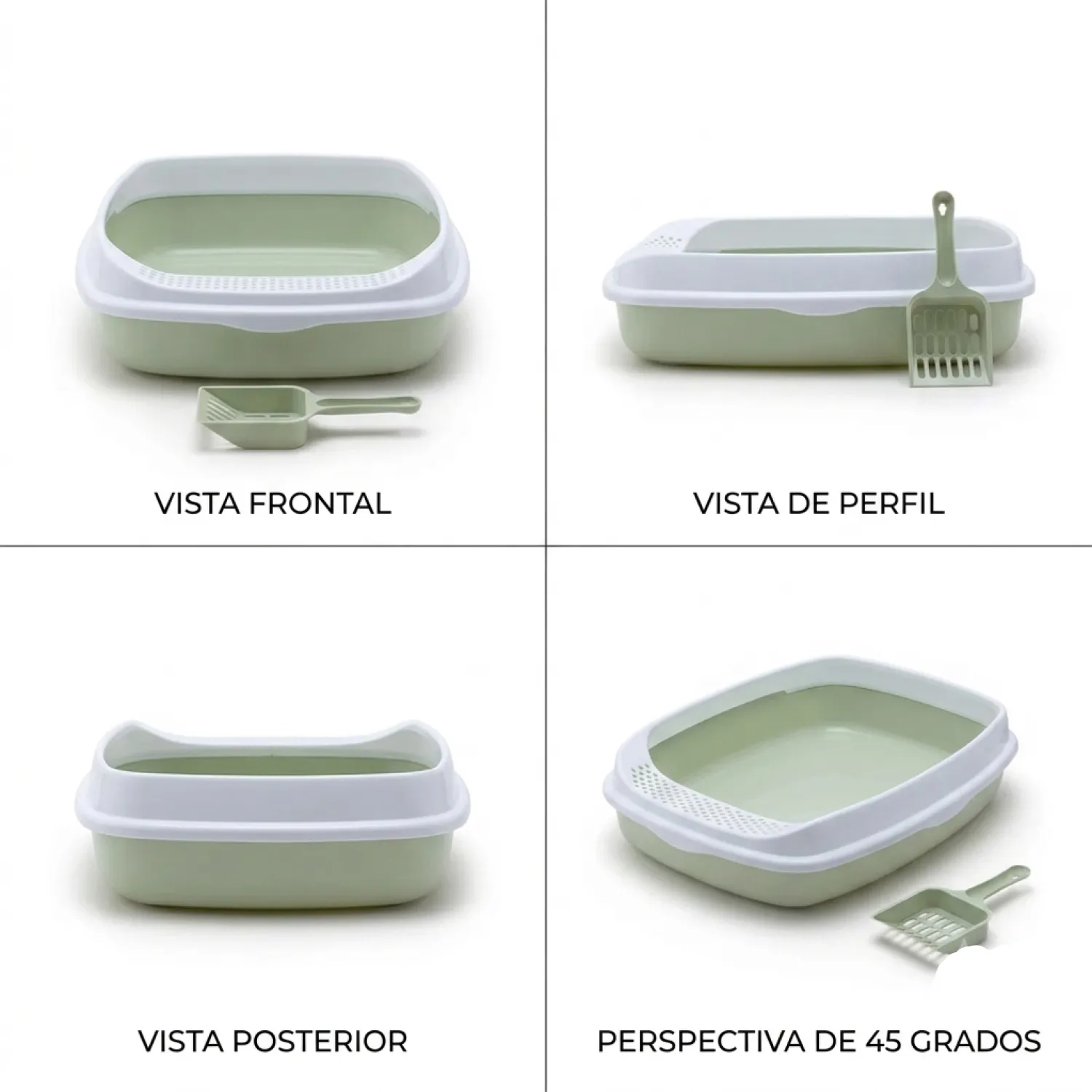Arenera Caja Baño para Gatos Con Pala 3