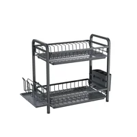 Escurridor de Platos Clarity Negro Metálico de 2 Niveles
