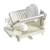 Escurridor de Platos Plegable Escurina Taupe de 2 Niveles