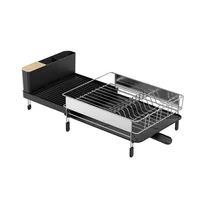 Escurridor de Platos Expandible Hogaria Negro y Gris En Acero Inoxidable