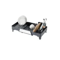 Escurridor de Platos Aquira Gris Oscuro Expandible Con Escurridor