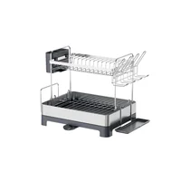 Escurridor de Platos Hidrova Gris Oscuro de 2 Niveles