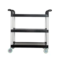 Carro de Cafetería Plástico y Aluminio Negro Fenixcol Set X 6 Unidades