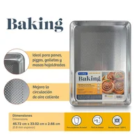 Bandeja para Hornear Aluminio Microperforado 45 x 33 cm Espesor 0.8 mm Excalibur