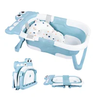 Bañera para Bebé Plegable Bubble Con Almohadilla Tipo Amaca Azul