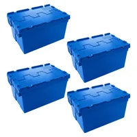 Set x 4 Caja Plástica de Seguridad con Tapa Abisagrada 60 x 40 x 32 cm Energy Plus