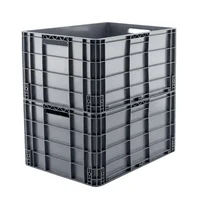 Set X2 Canastilla Industrial Cerrada Alta Apilable 60x40x41