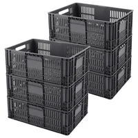 Canastillas Plásticas Industrial Perforada Apilable 60x40x25cm Energy Plus Set X 6 Unidades