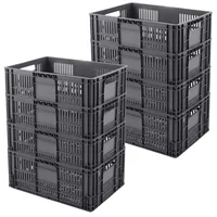 Canastillas Plásticas Industrial Perforada Apilable 60x40x25cm Energy Plus Set X 8 Unidades