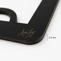 Cuadro Decorativo Gato Negro Mediano Madera Pino Retrato Pared Arte Joy