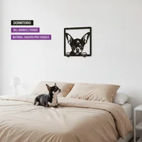 Cuadro Decorativo Raza De Perro Chihuahua Mediano Madera Retrato Arte Joy