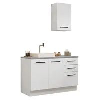 Conjunto de Mueble para Baño Agata 1.20m 3 Puertas 3 Cajones Blanco Madesa
