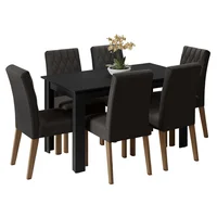 Juego de Comedor Madesa Allegro Con 6 Sillas Marrón/Negro/Oxford