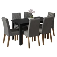 Juego de Comedor Madesa Allegro Con 6 Sillas Marrón/Negro/Plateado